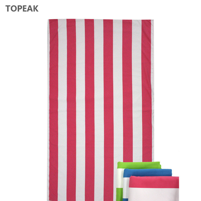 Yoga Travel Microfiber Suede Towel Light Pink Striped Beach Towel 256g