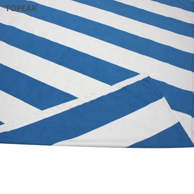 Blue White Striped Microfiber Beach Towels Lightweight Super Absorption 160x80cm